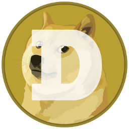 The official Dogecoin logo: stylized capital letter D with a diagonal slash, the asset paying for every leg of the trip